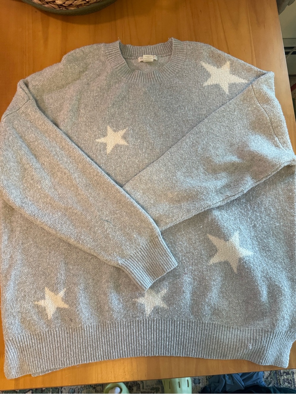Christian Siriano Light Gray Crewneck with White Stars